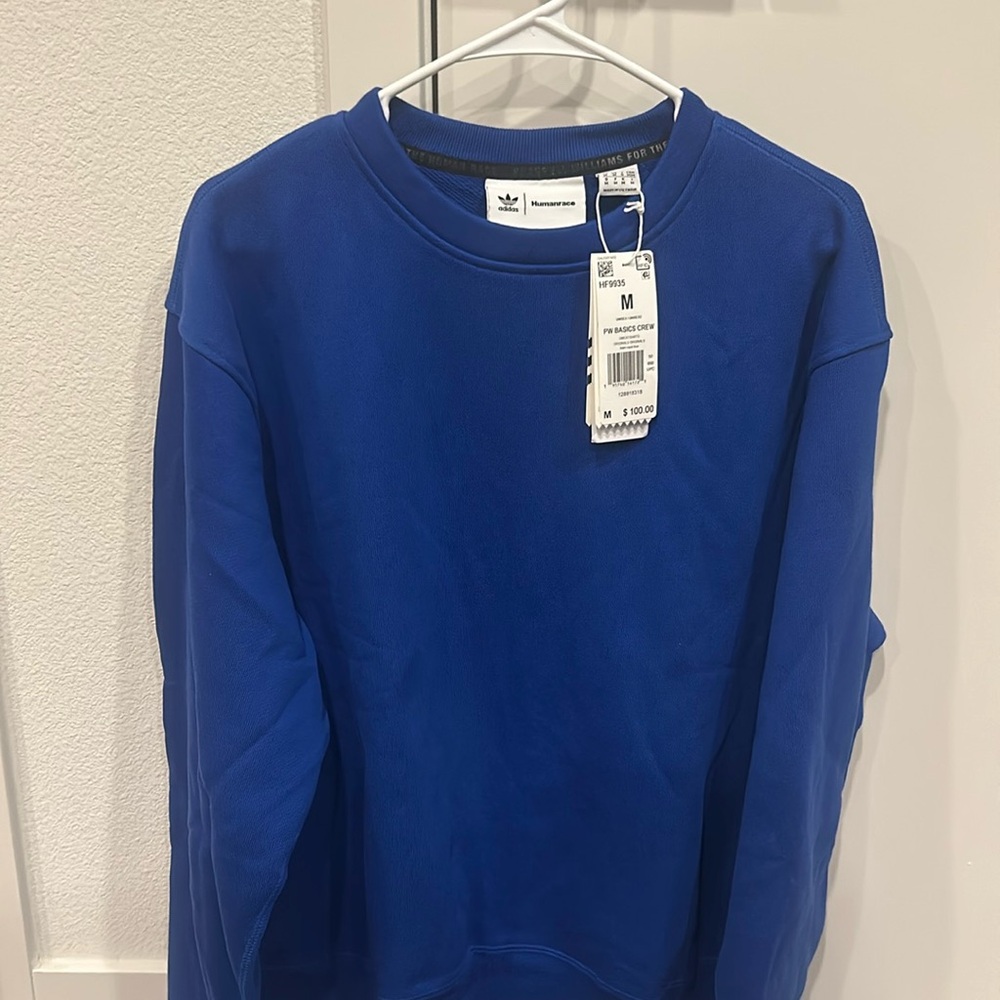Adidas x Pharrell Williams Human Race Basics Crew Blue Size M